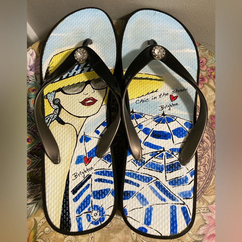 Brighton Women's Artistic Sandals - Black and Blue